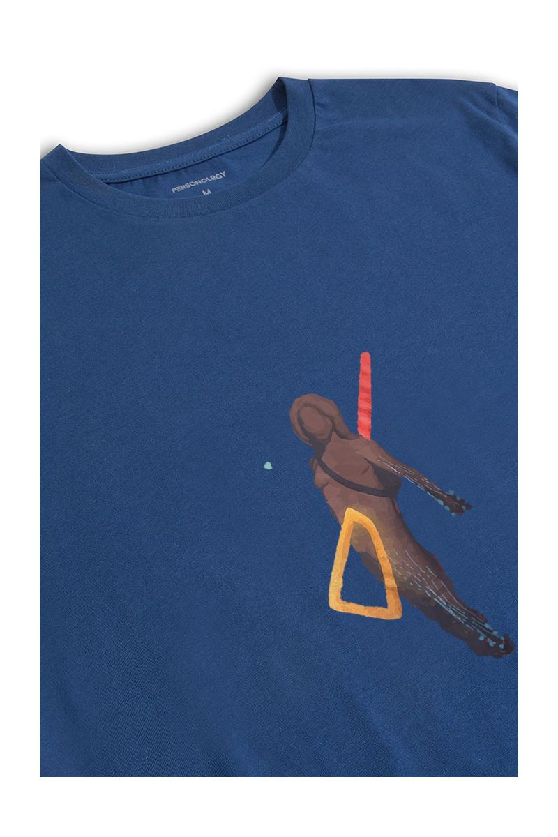 Navy Soft Fabric Sonar Design Short Sleeve Tee