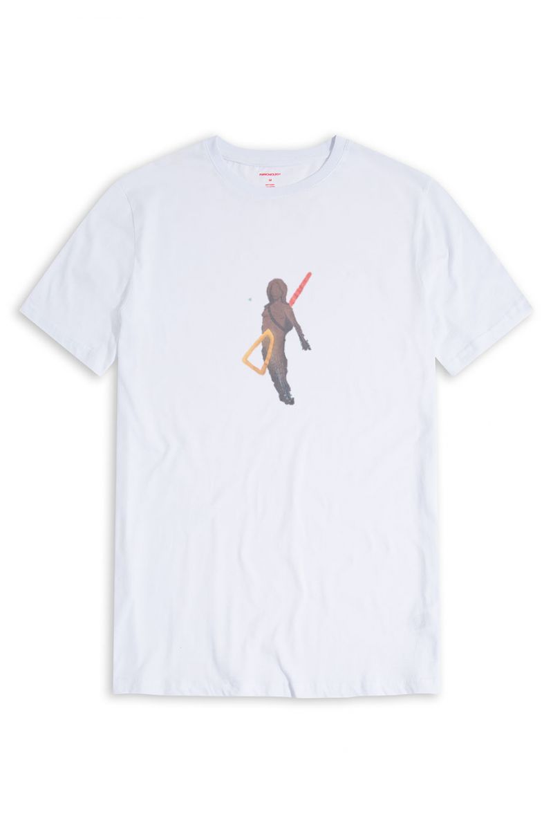 White Soft Fabric Sonar Design Short Sleeve Tee