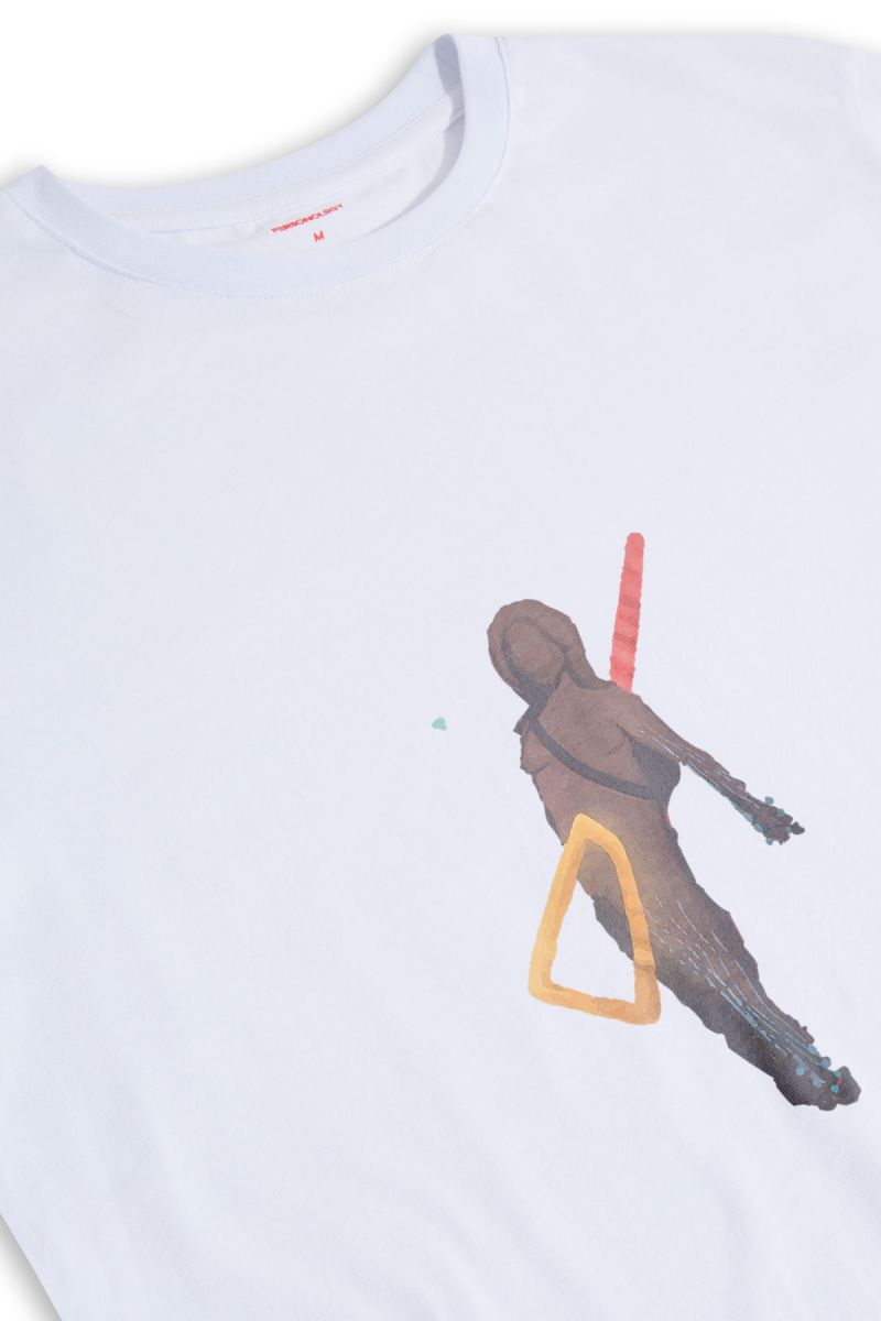 White Soft Fabric Sonar Design Short Sleeve Tee