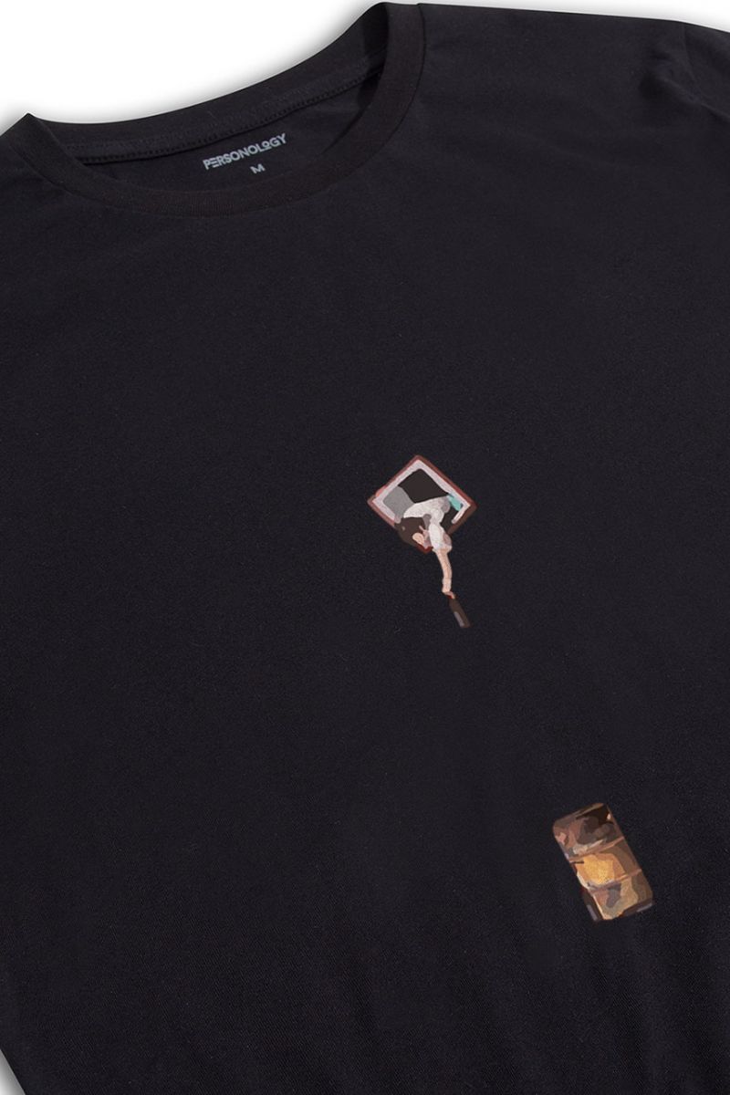 Black Soft Fabric Drewol Design Short Sleeve Tee