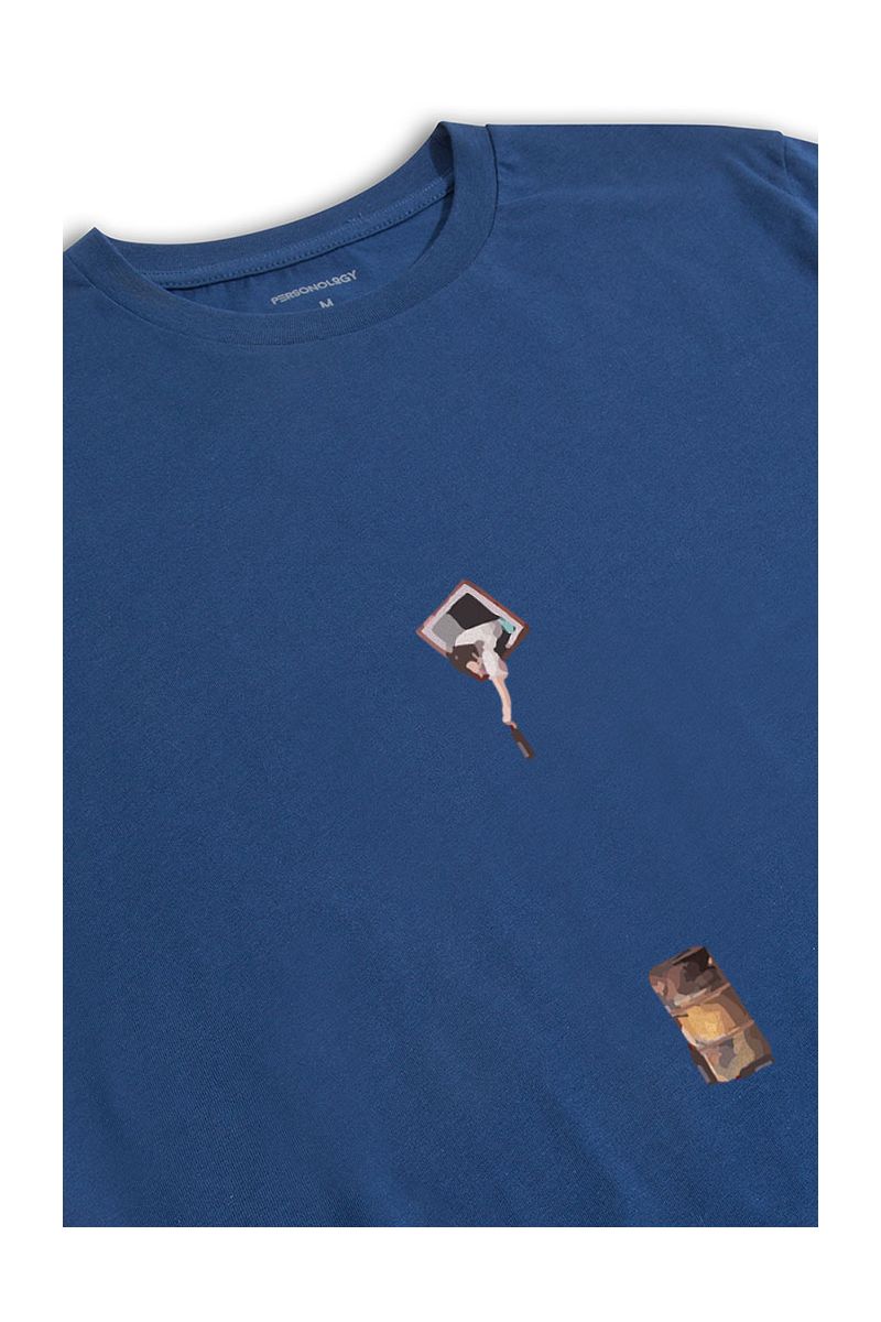 Navy Soft Fabric Drewol Design Short Sleeve Tee