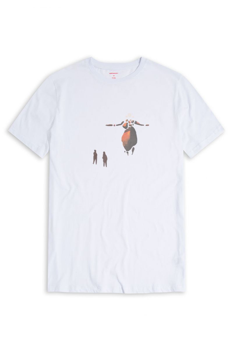 White Soft Fabric Shield Maiden Design Short Sleeve Tee