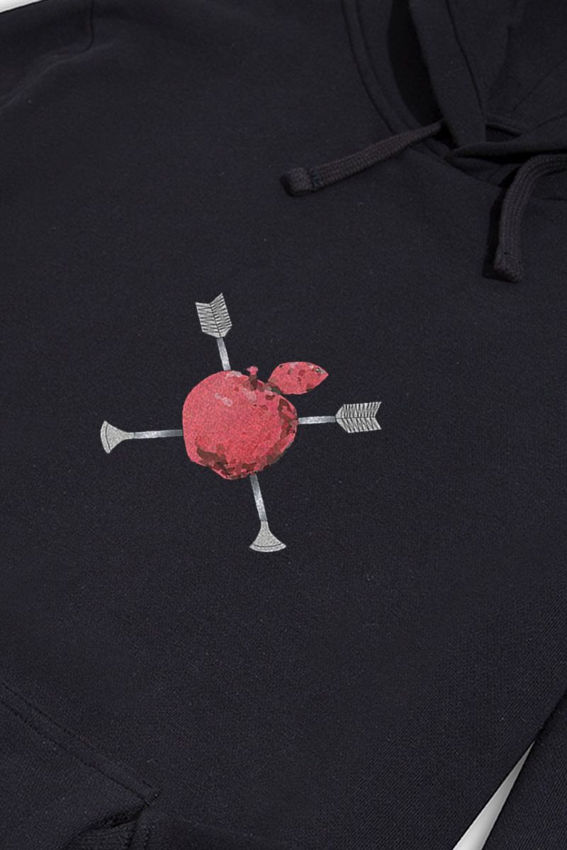 Black Premium Cotton Apple Design Pullover Hoodie
