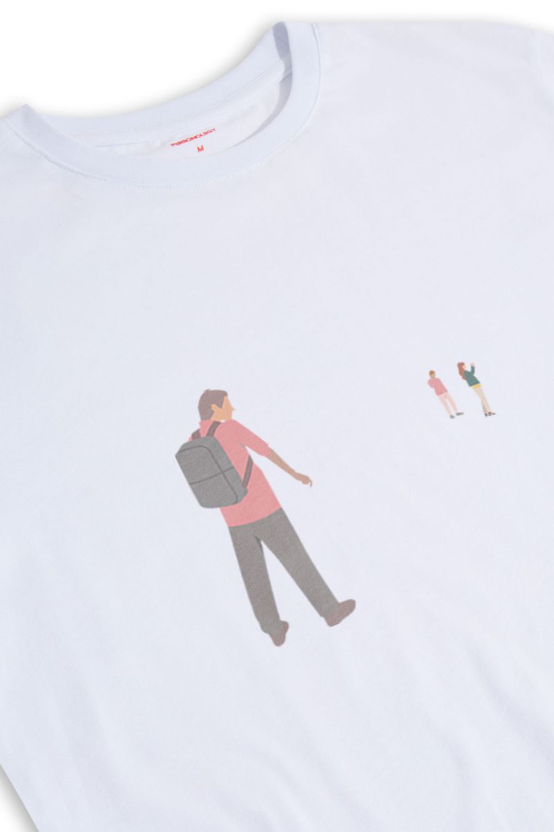 White Soft Fabric Xuntos Design Short Sleeve Tee