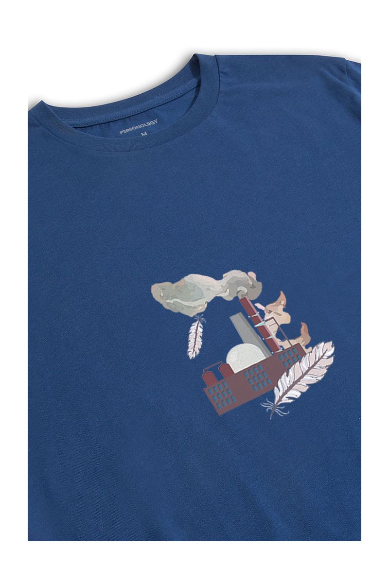 Navy Soft Fabric Heliopause Design Short Sleeve Tee