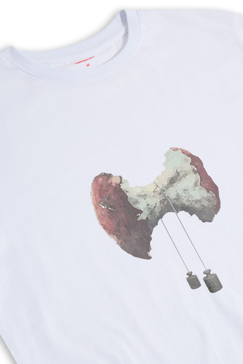 White Soft Fabric Bitten Design Short Sleeve Tee