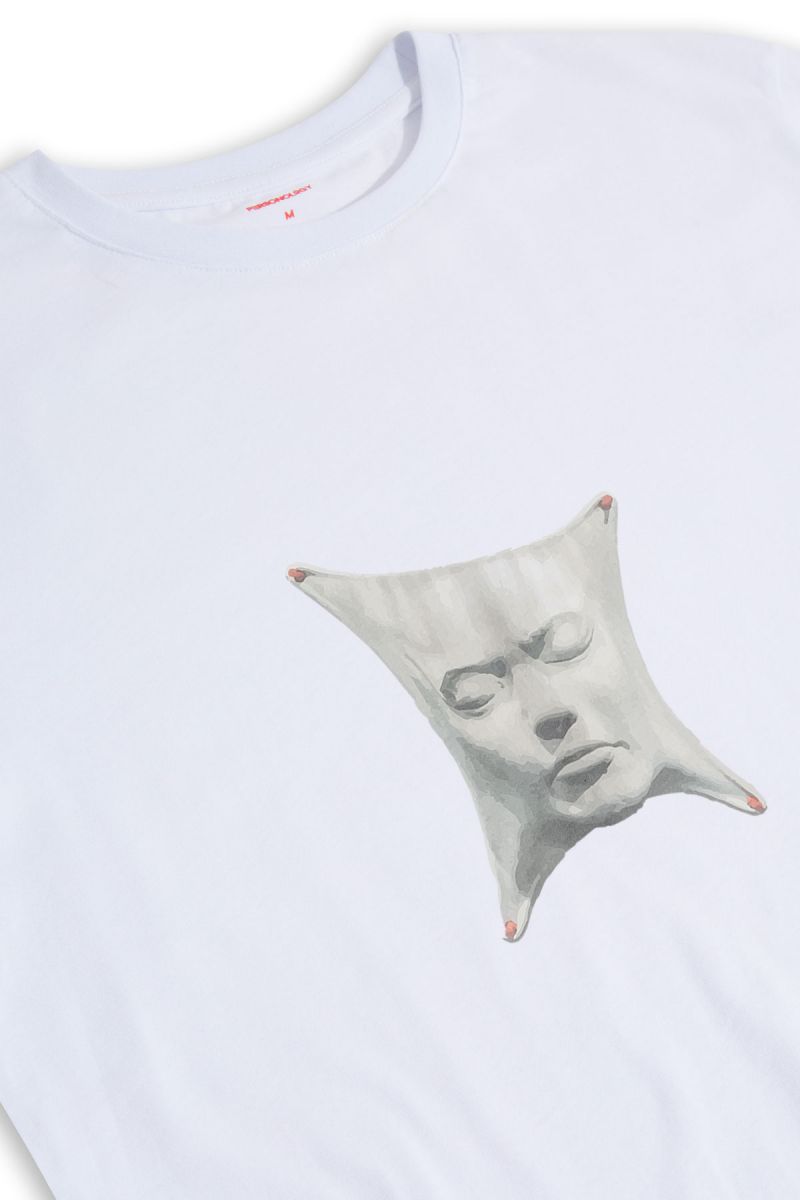 White Soft Fabric Documented Design Short Sleeve Tee
