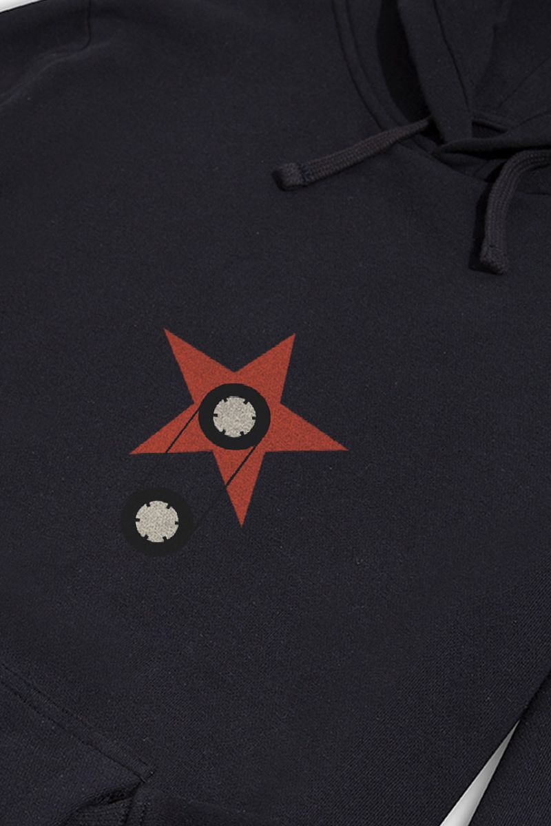 Black Premium Cotton On The Stars Design Pullover Hoodie
