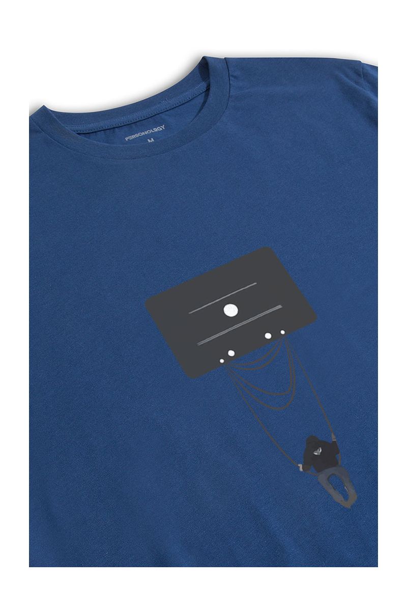 Navy Soft Fabric Tekbant Design Short Sleeve Tee
