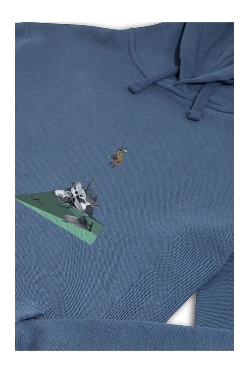 Navy Premium Cotton Stumble Design Pullover Hoodie