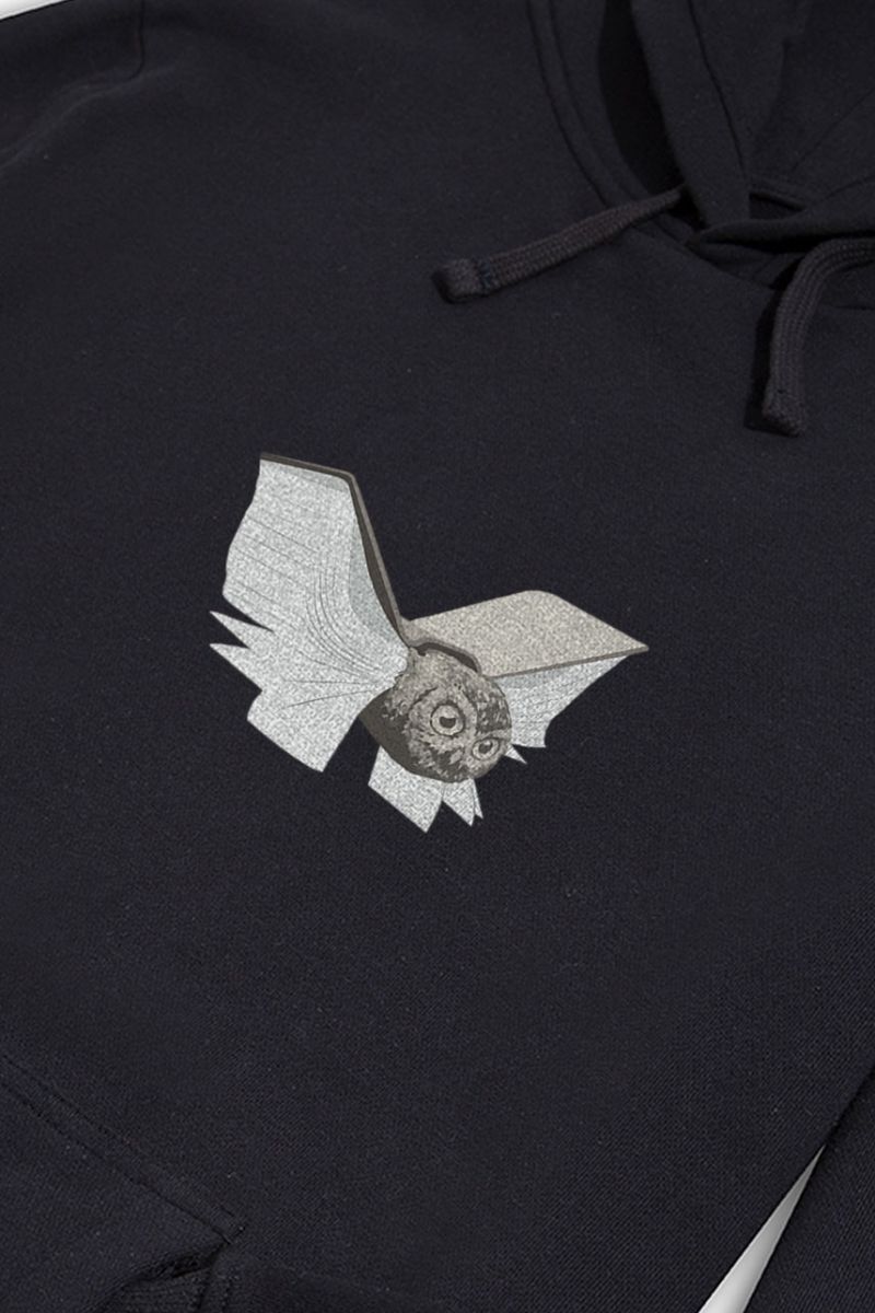 Black Premium Cotton Uil Boek Design Pullover Hoodie