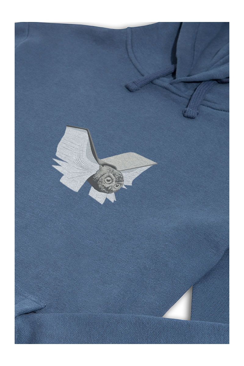 Navy Premium Cotton Uil Boek Design Pullover Hoodie