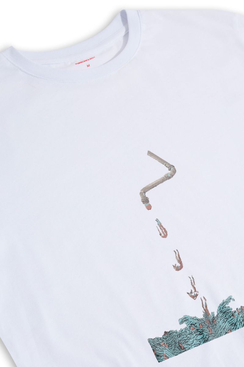 White Soft Fabric Gravity Design Short Sleeve Tee