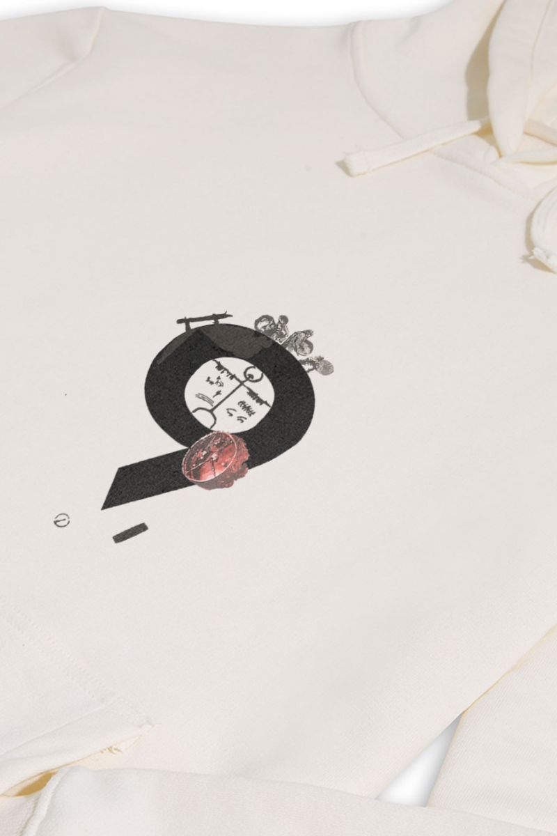 Ecru Premium Cotton Tokus Design Pullover Hoodie