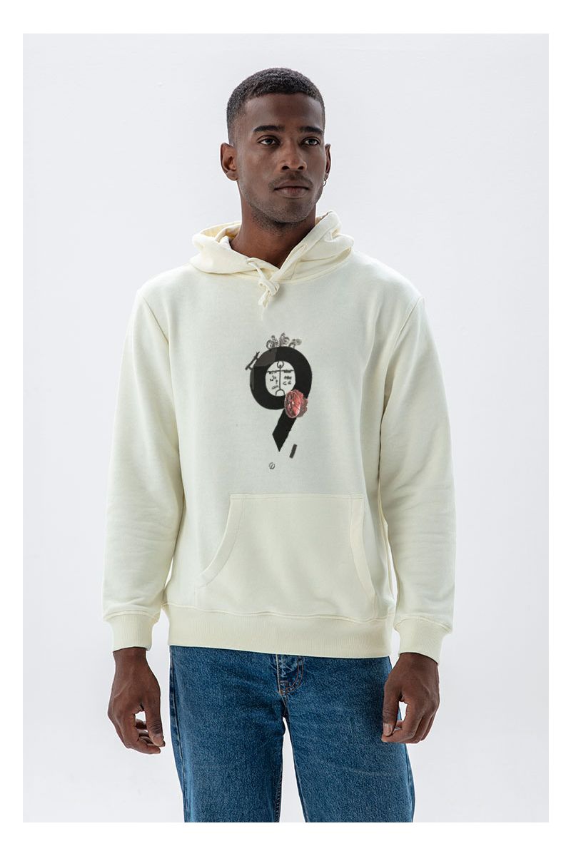 Ecru Premium Cotton Tokus Design Pullover Hoodie