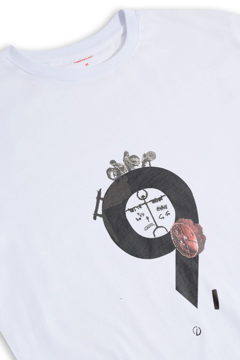 White Soft Fabric Tokus Design Short Sleeve Tee