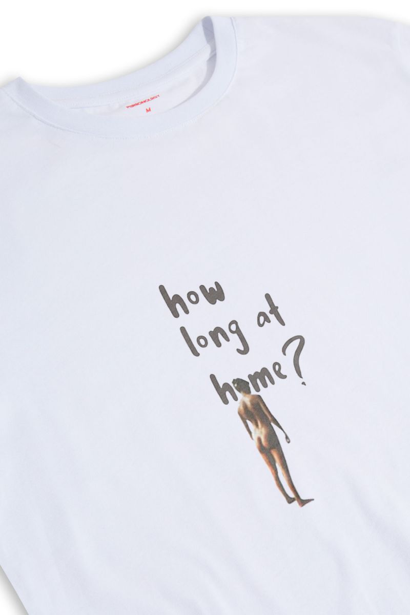 White Soft Fabric How Long at Home ? Design Short Sleeve Tee