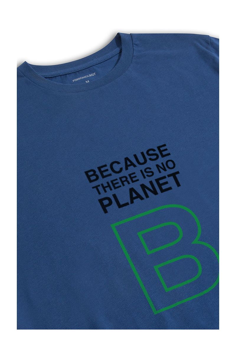 Navy Soft Fabric Because There is No Planet Design Short Sleeve Tee