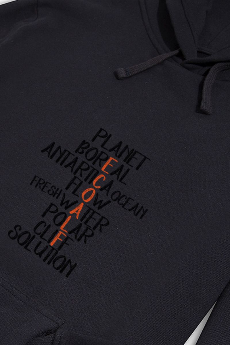Black Premium Cotton Ecoalf Design Pullover Hoodie