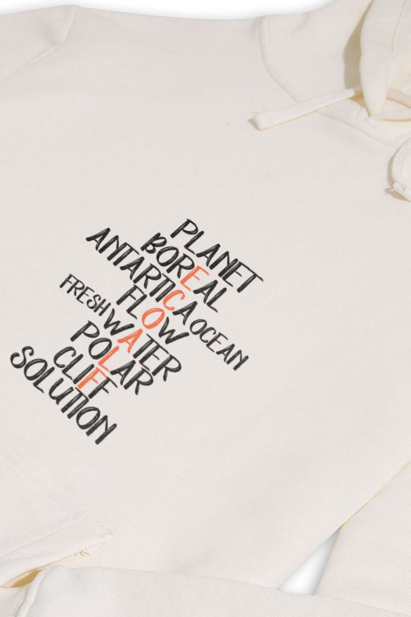 Ecru Premium Cotton Ecoalf Design Pullover Hoodie