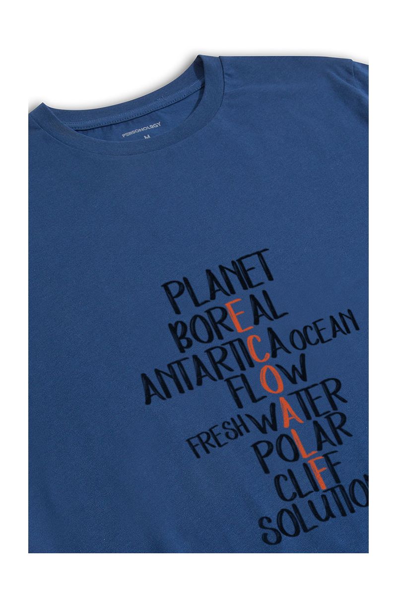 Navy Soft Fabric Ecoalf Design Short Sleeve Tee
