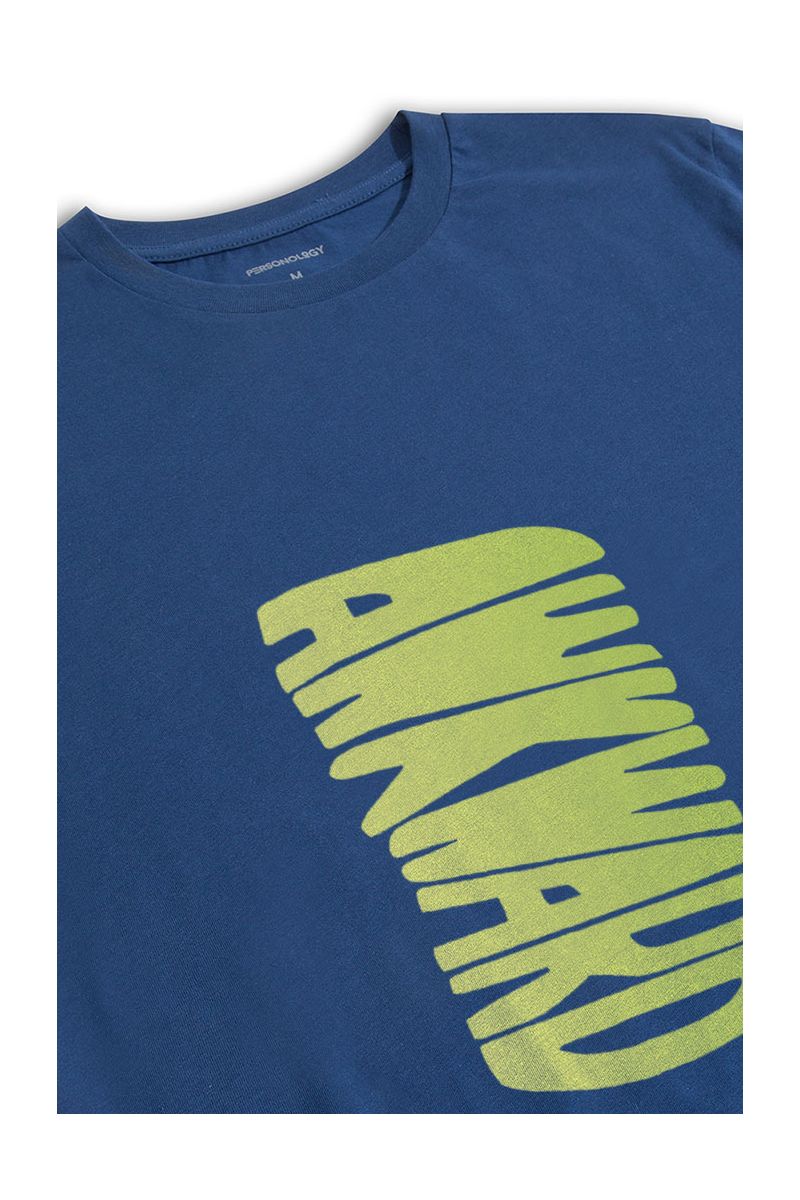 Navy Soft Fabric Awkward Design Short Sleeve Tee