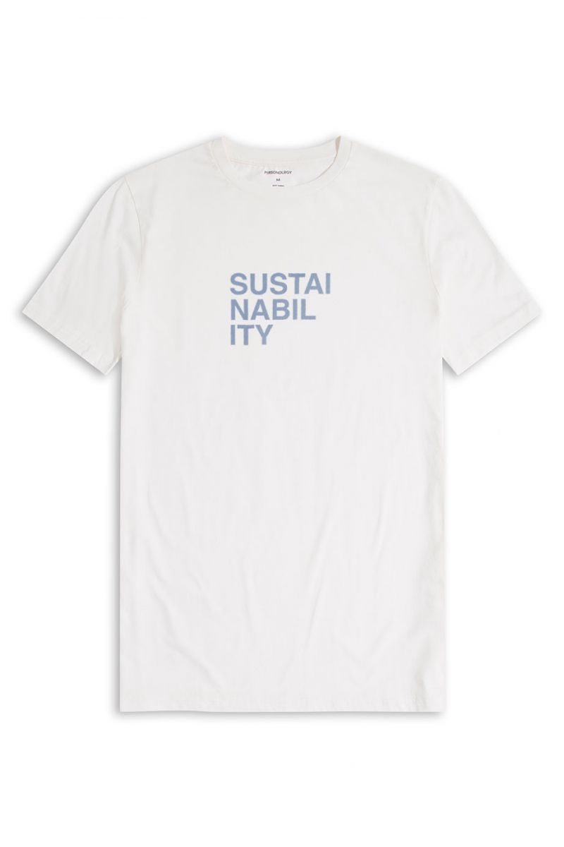 Off White Soft Fabric Sustainability Design Short Sleeve Tee