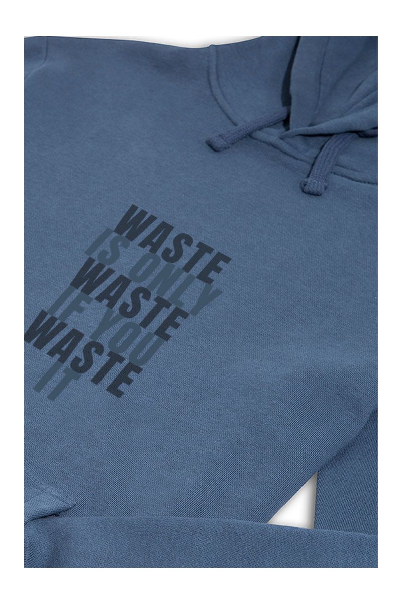 Navy Premium Cotton WASTE Design Pullover Hoodie