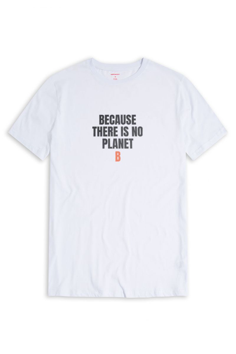 White Soft Fabric Because There is No Planet Design Short Sleeve Tee