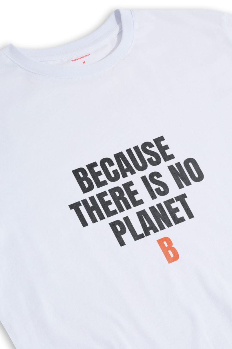 White Soft Fabric Because There is No Planet Design Short Sleeve Tee