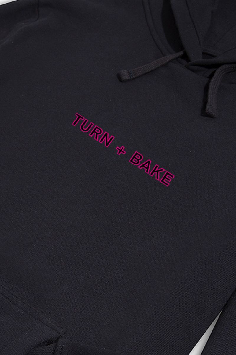Black Premium Cotton Turn + bake Design Pullover Hoodie