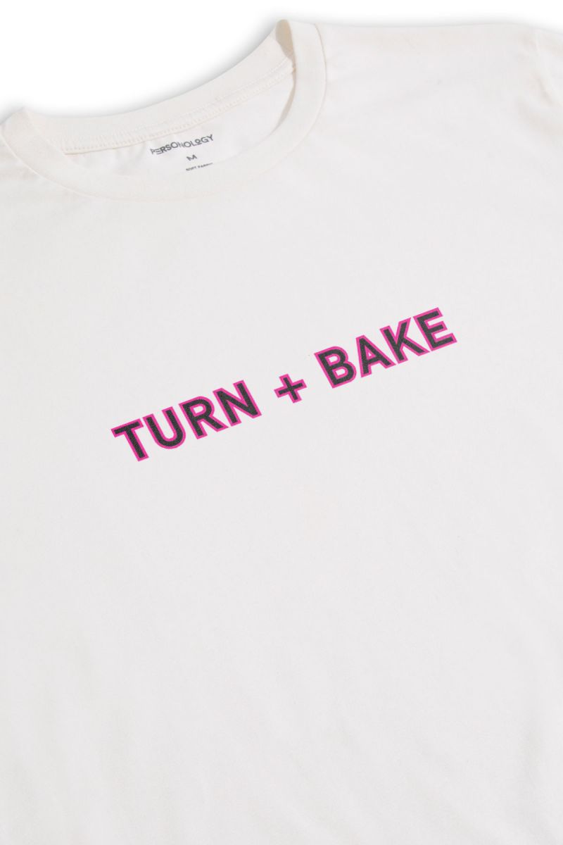 Off White Soft Fabric Turn + bake Design Short Sleeve Tee