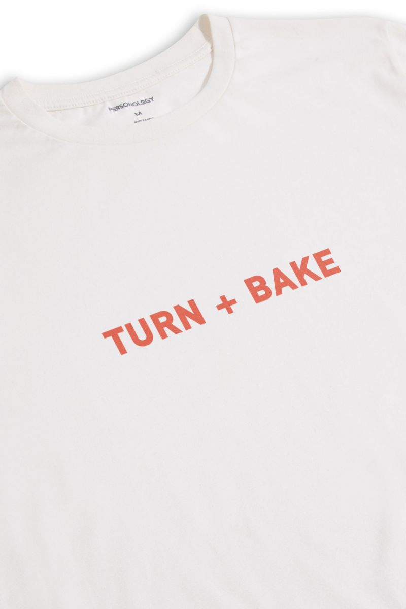 Off White Soft Fabric Turn + bake Design Short Sleeve Tee