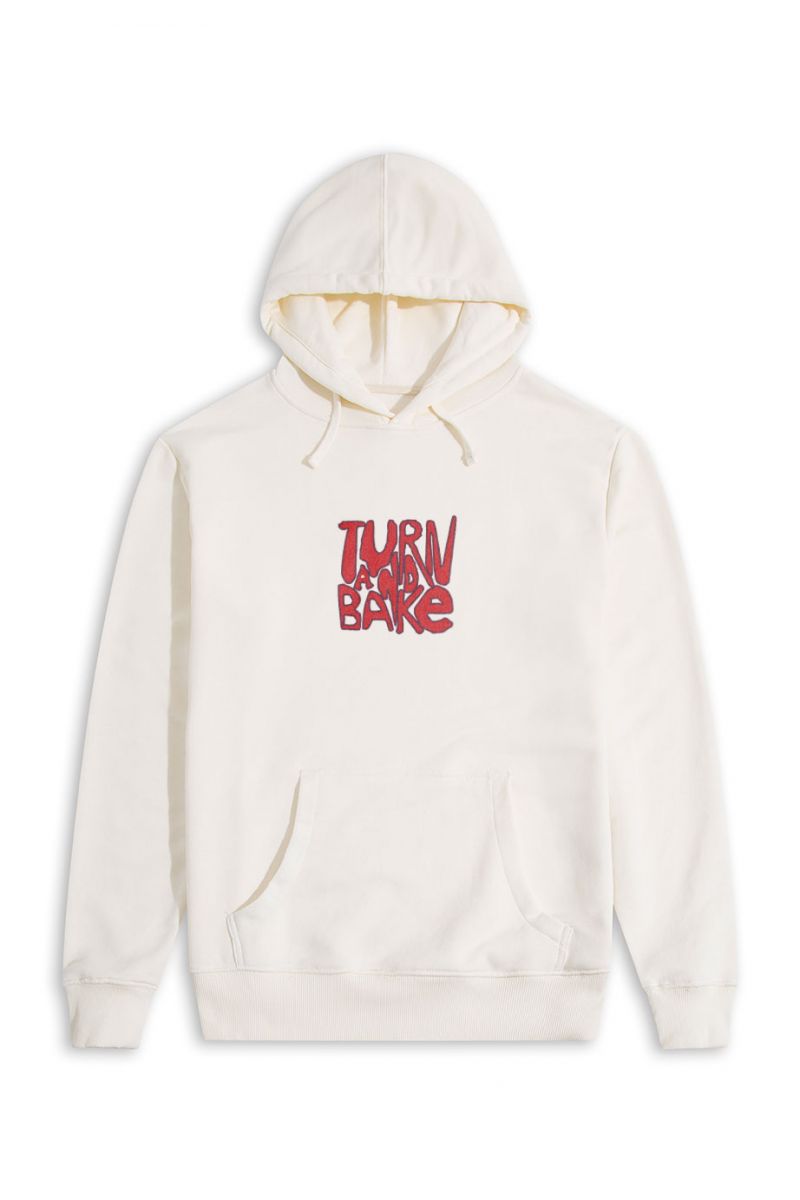 Ecru Premium Cotton Turn and bake Design Pullover Hoodie