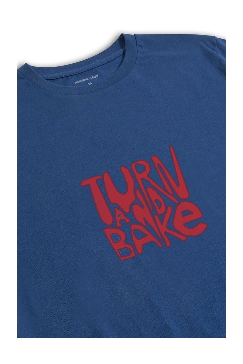 Navy Soft Fabric Turn and bake Design Short Sleeve Tee