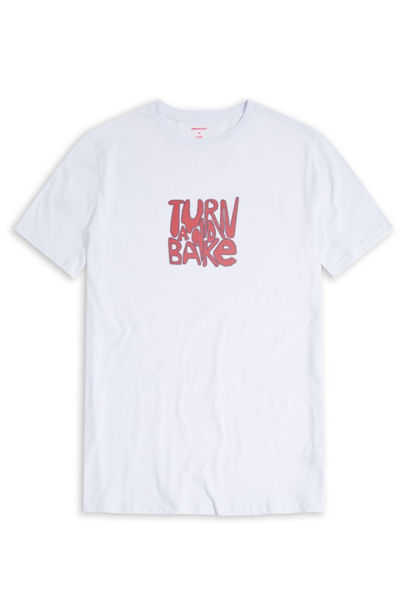 White Soft Fabric Turn and bake Design Short Sleeve Tee