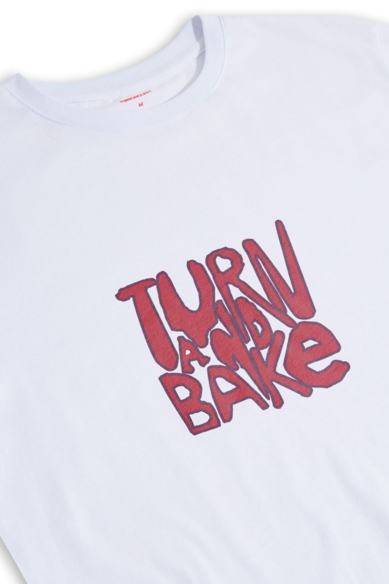 White Soft Fabric Turn and bake Design Short Sleeve Tee