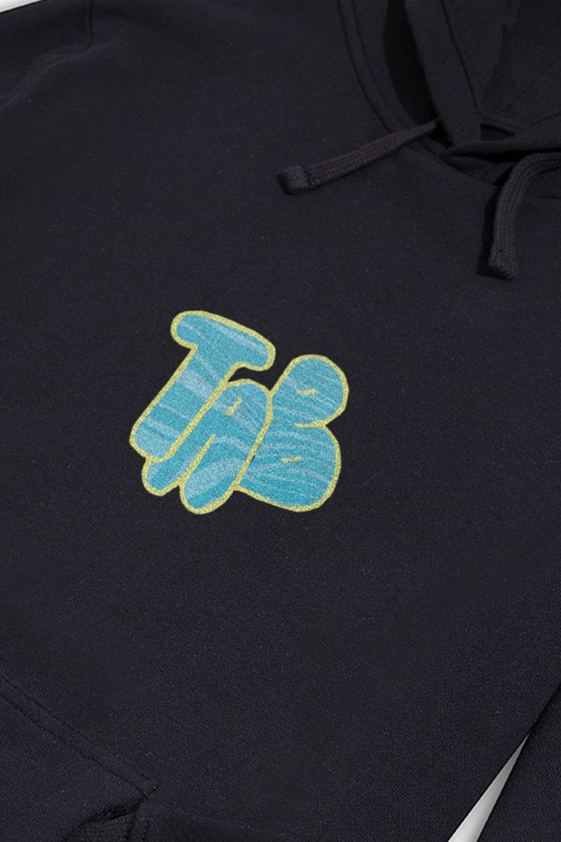 Black Premium Cotton TA B Design Pullover Hoodie