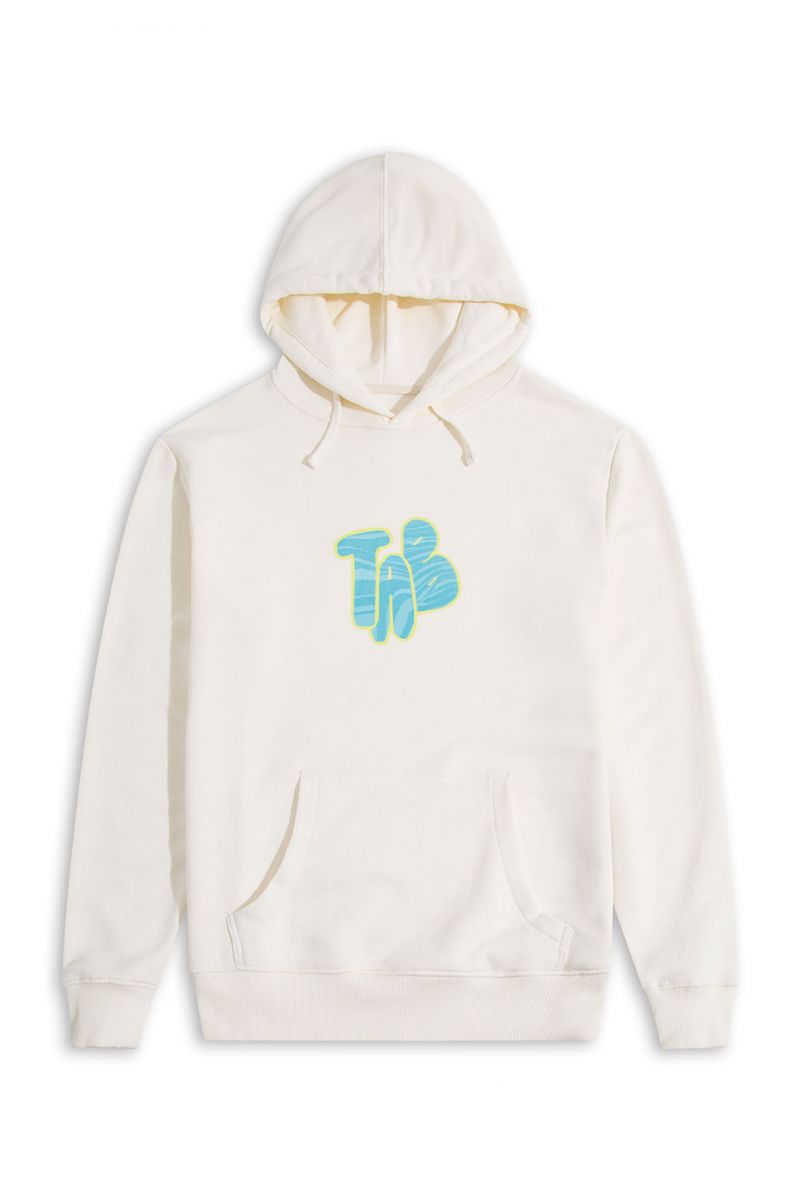 Ecru Premium Cotton TA B Design Pullover Hoodie