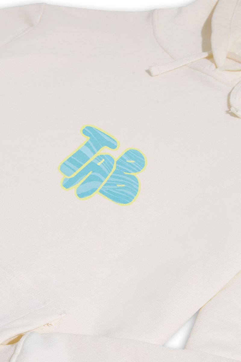 Ecru Premium Cotton TA B Design Pullover Hoodie