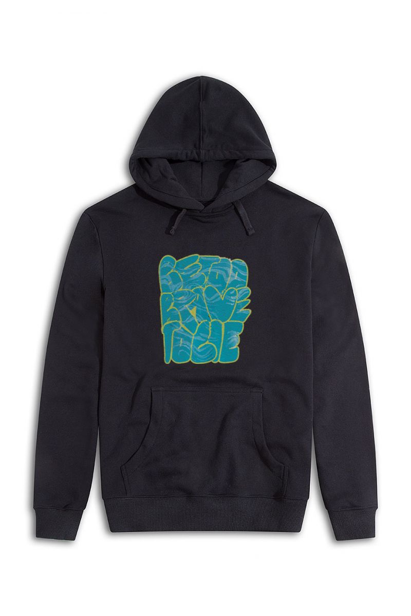 Black Premium Cotton Brave Design Pullover Hoodie
