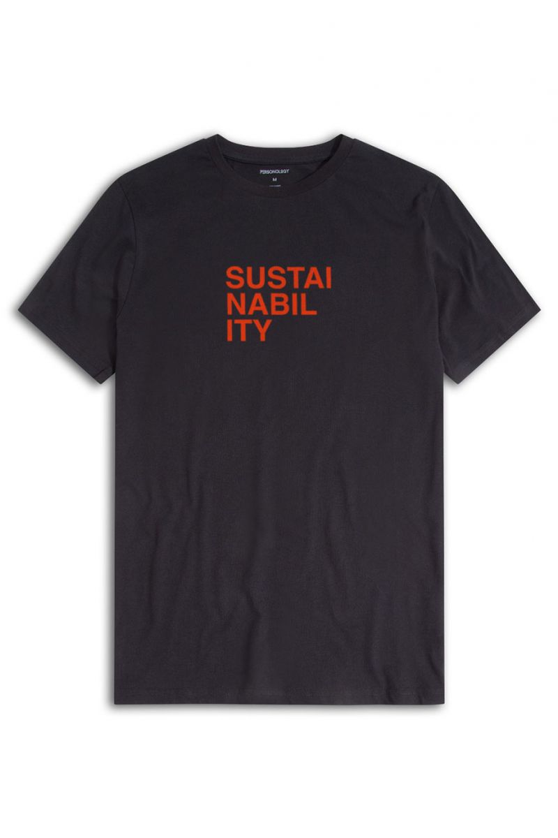 Black Soft Fabric Sustainability Design Short Sleeve Tee