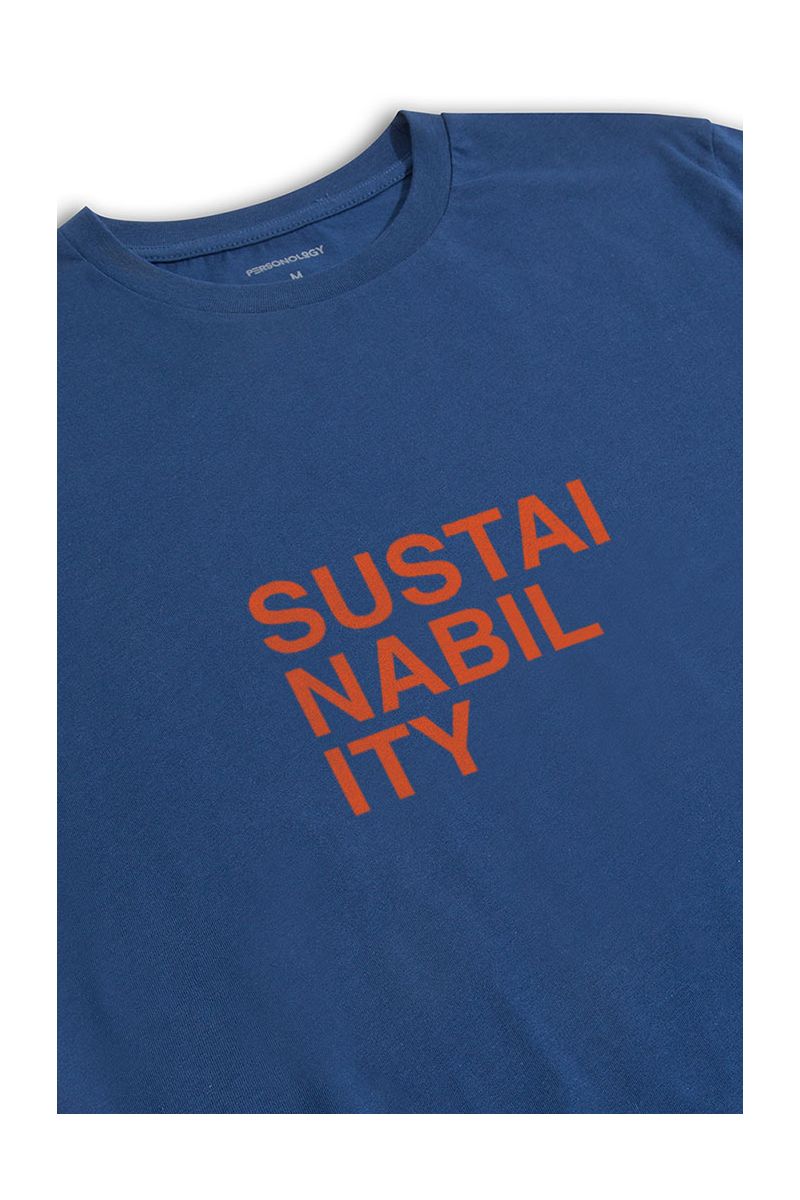 Navy Soft Fabric Sustainability Design Short Sleeve Tee