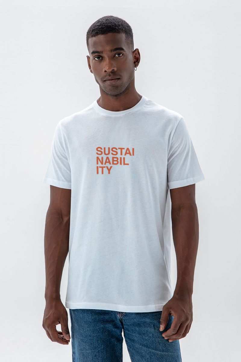 White Soft Fabric Sustainability Design Short Sleeve Tee