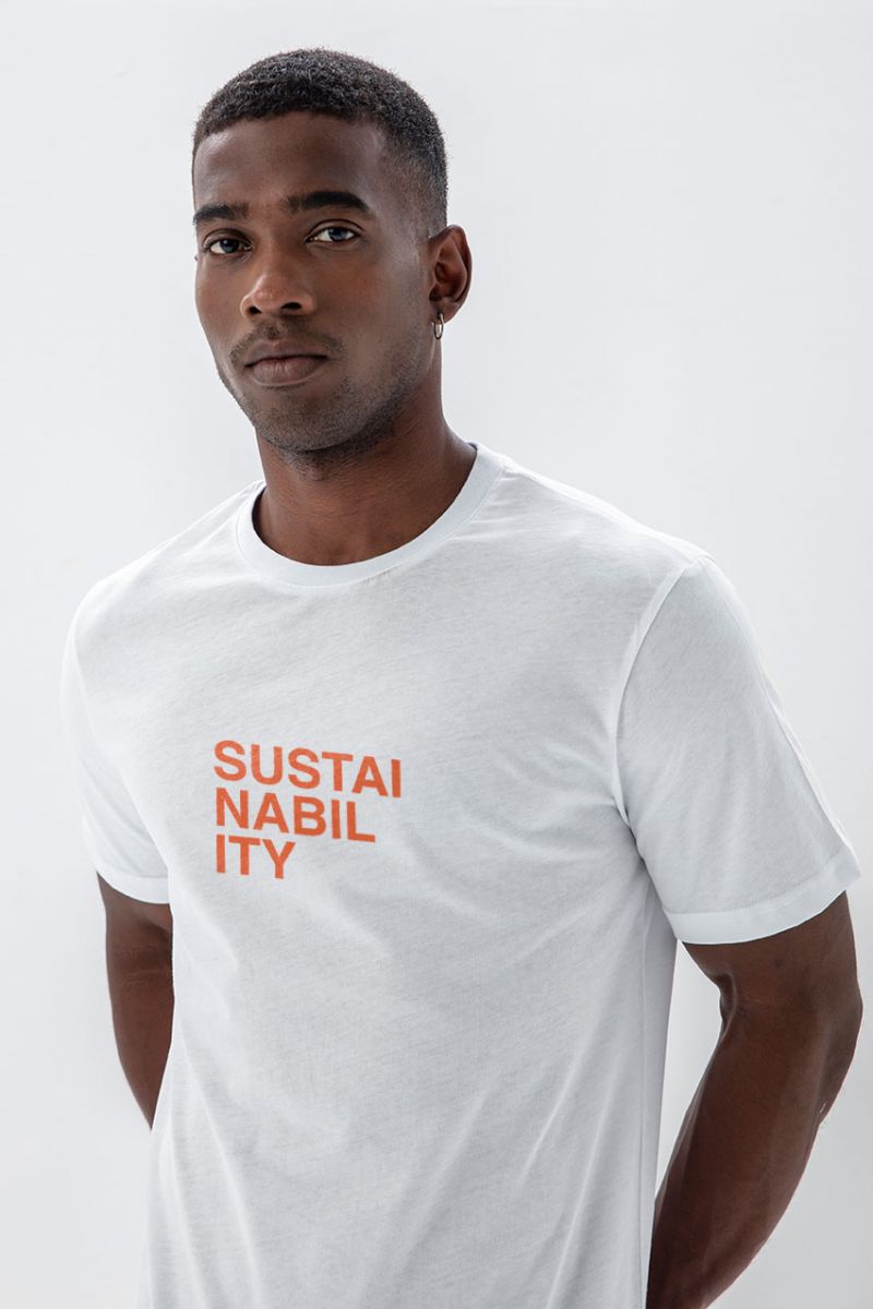White Soft Fabric Sustainability Design Short Sleeve Tee