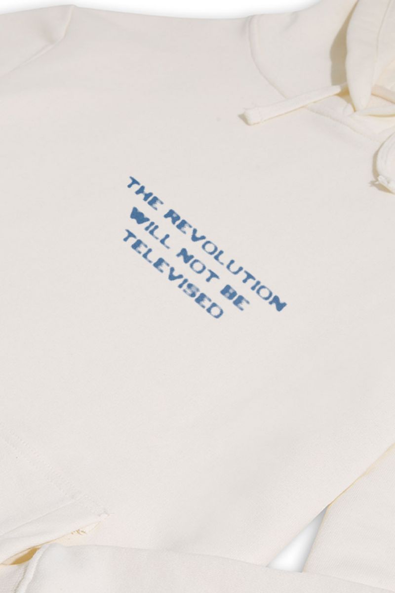 Ecru Premium Cotton Revolution Design Pullover Hoodie