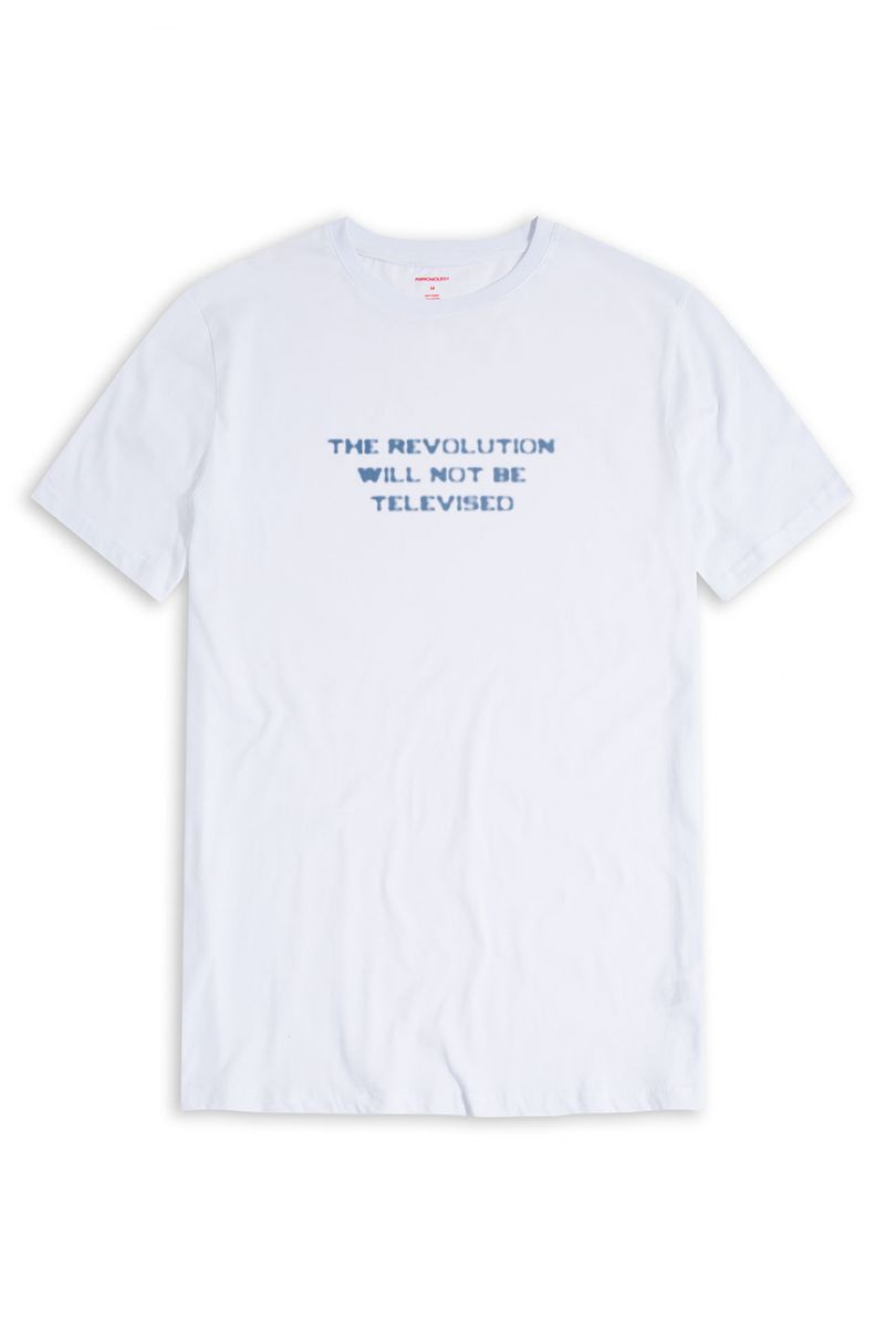 White Soft Fabric Revolution Design Short Sleeve Tee