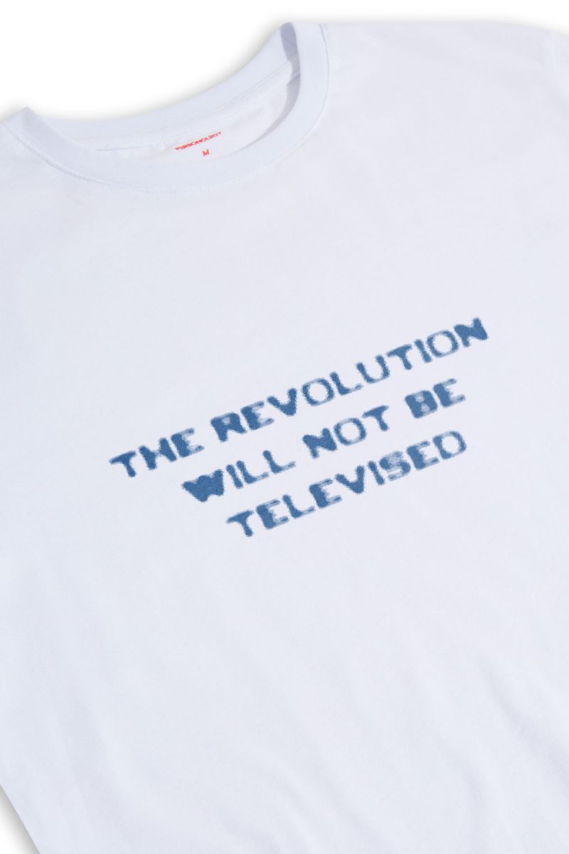 White Soft Fabric Revolution Design Short Sleeve Tee