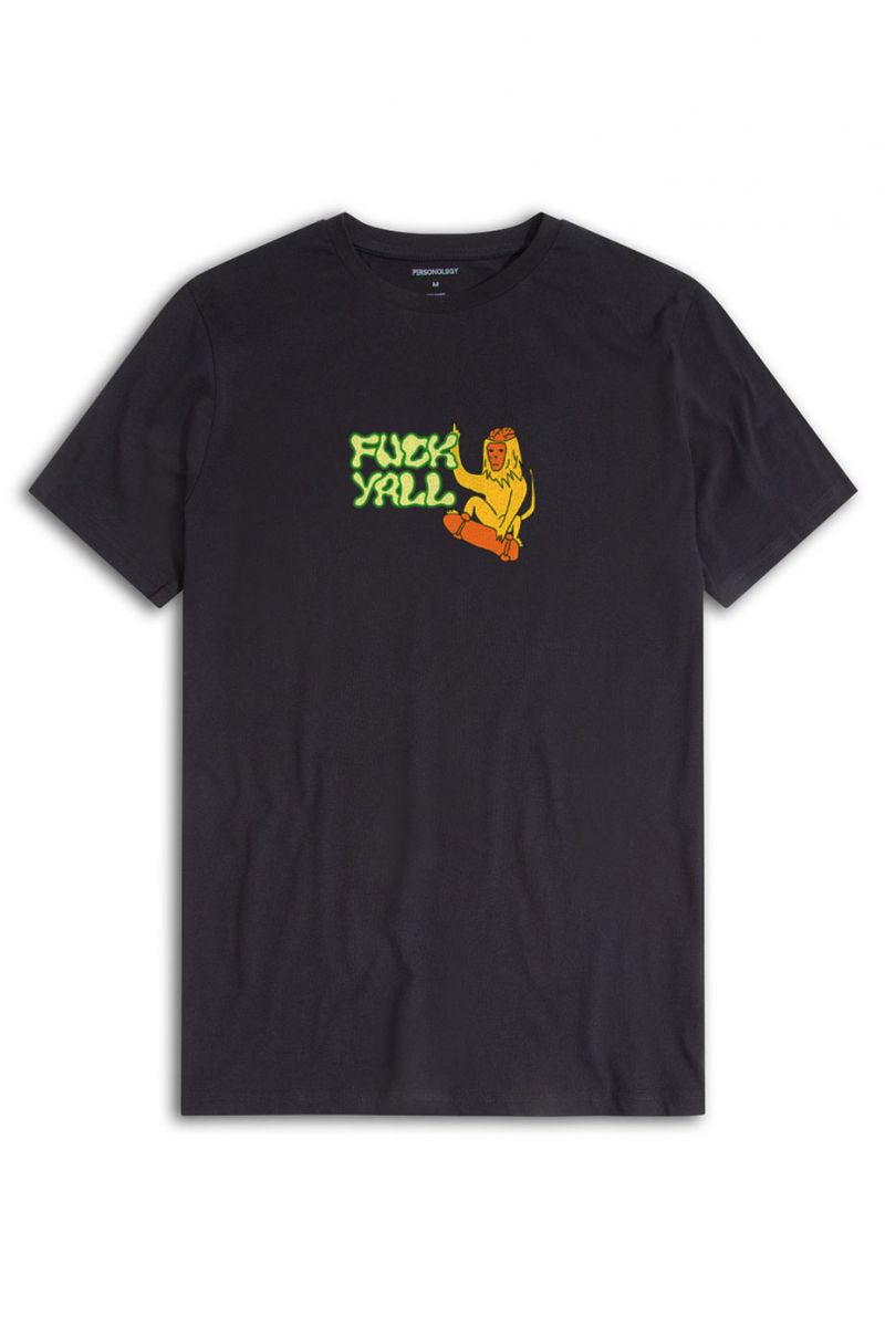 Black Soft Fabric Fuck Yall Design Short Sleeve Tee