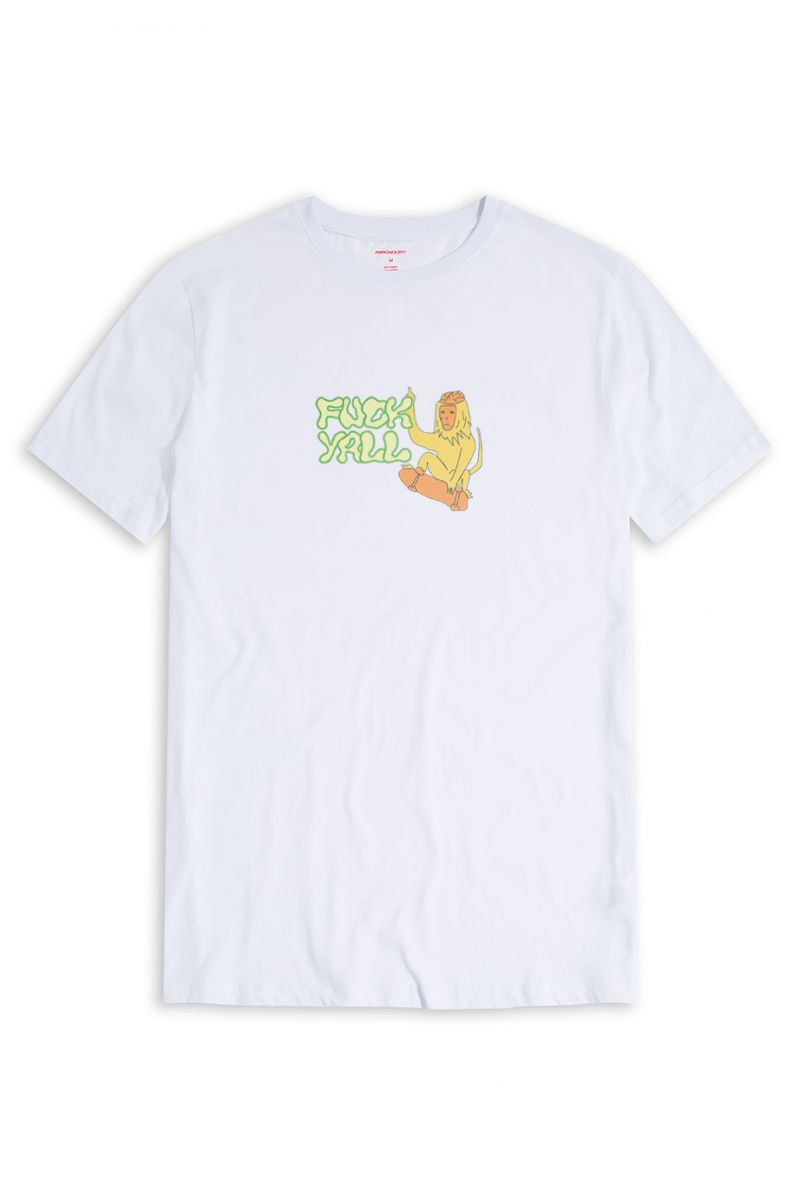 White Soft Fabric Fuck Yall Design Short Sleeve Tee